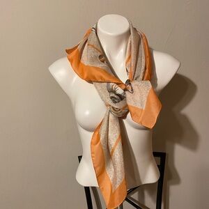 Avon Elegant Orange and Cream Scarf